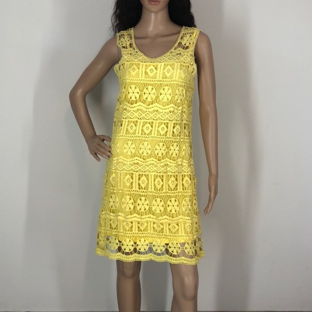 L’AFFAIRE Yellow Embroidered Sleeveless Dress